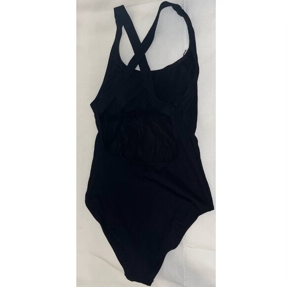 Andie The Tulum One Piece in Ribbed Black in Medium Tall - Picture 4 of 5
